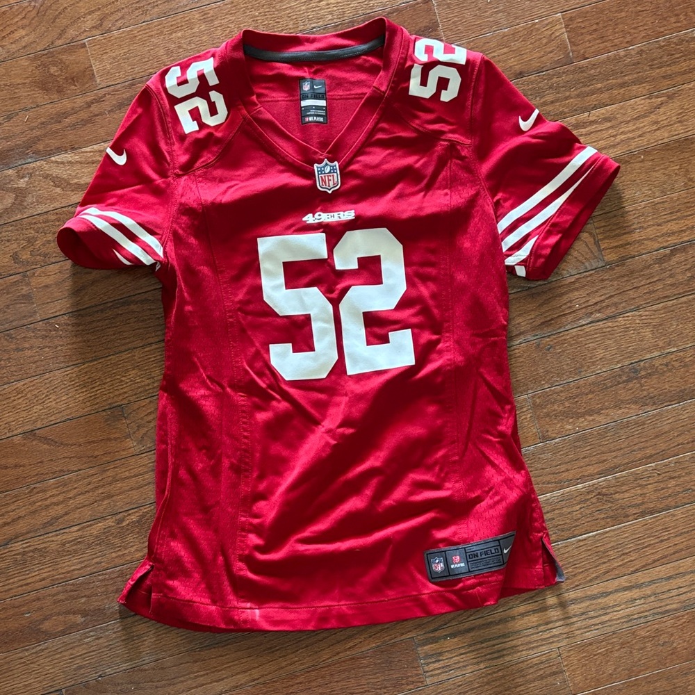 Nike Women's Red and White Patrick Willis 49ers Jersey